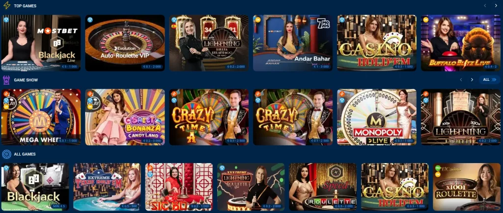 Mostbet Live Casino